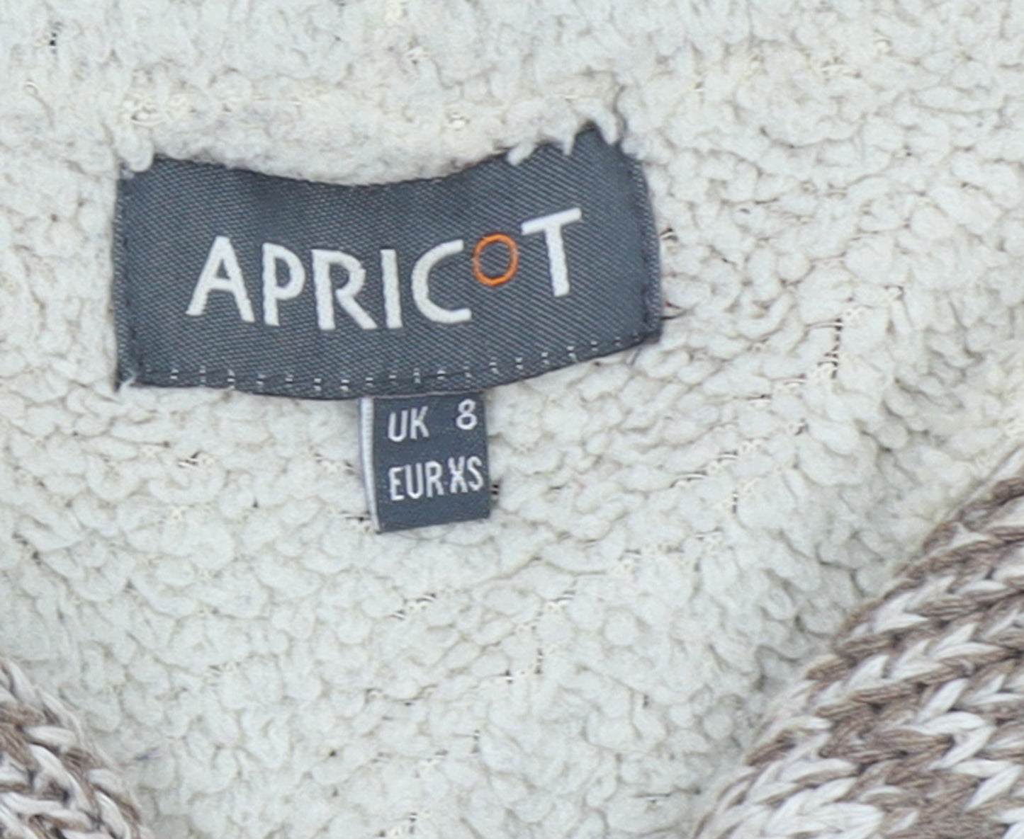 Apricot Women's Multicoloured Hooded Chunky Knit Cardigan UK 8