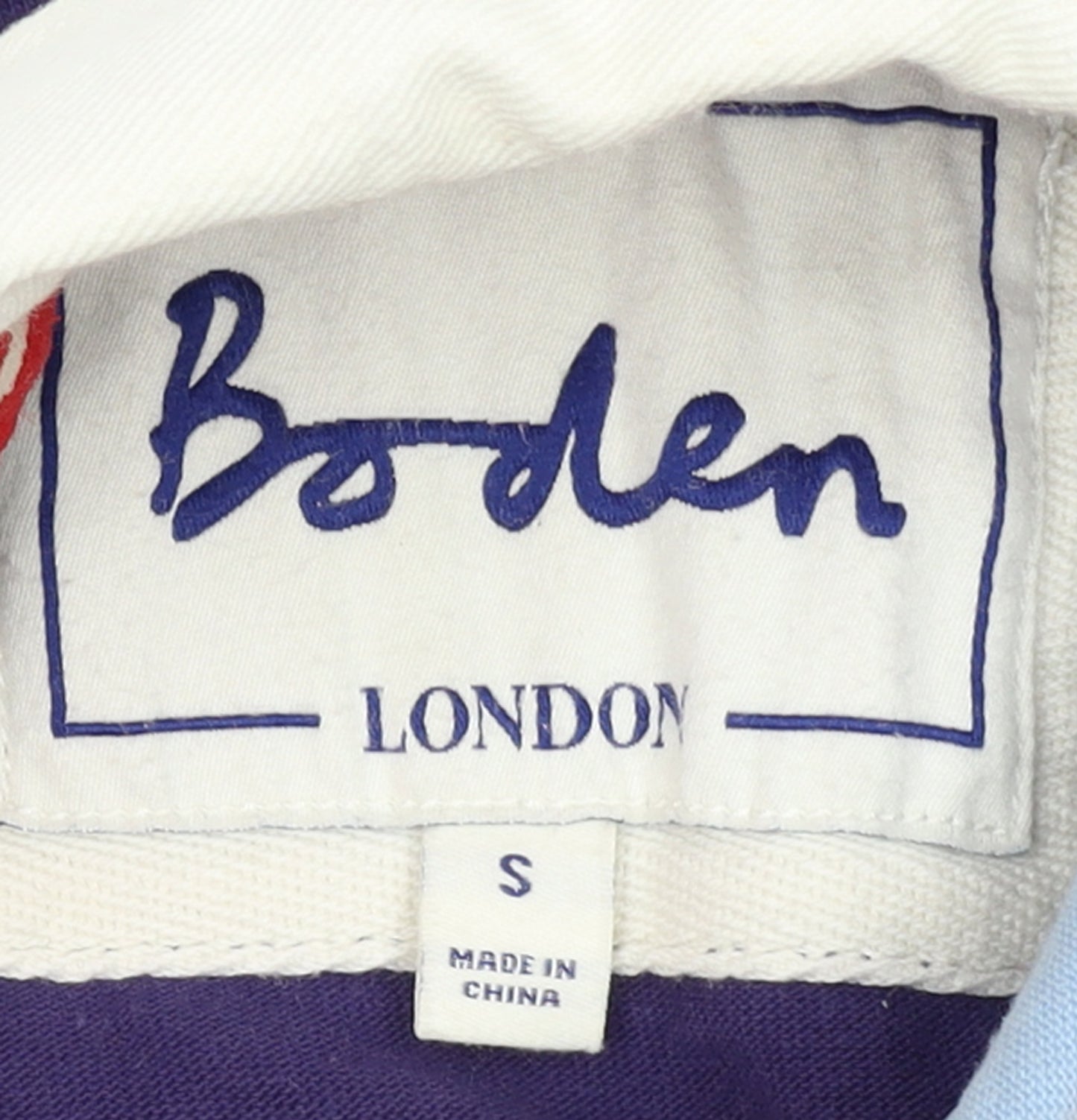 Boden Men’s Blue Striped Long Sleeve Rugby Polo Shirt Size S