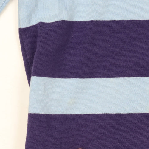 Boden Men’s Blue Striped Long Sleeve Rugby Polo Shirt Size S