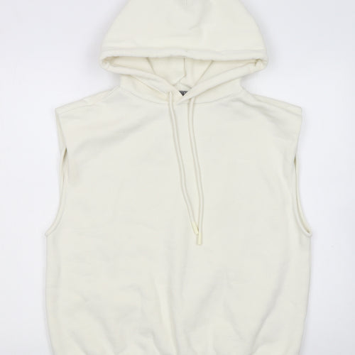 Sweaty Betty Women's Ivory Sleeveless Hoodie XS Cotton Blend