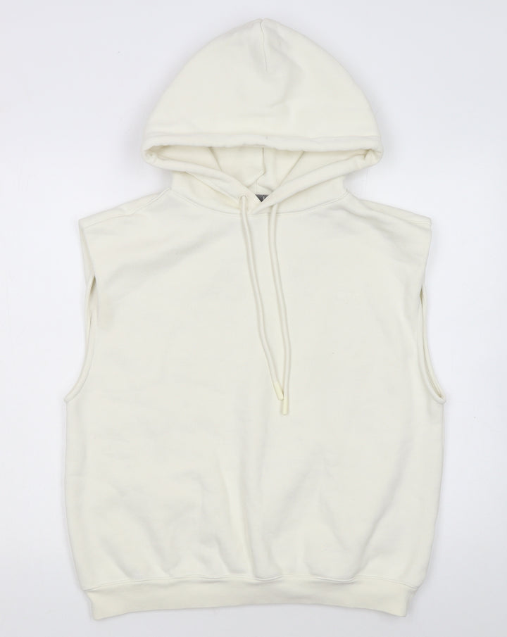 Sweaty Betty Women's Ivory Sleeveless Hoodie XS Cotton Blend
