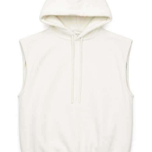 Sweaty Betty Women's Ivory Sleeveless Hoodie XS Cotton Blend