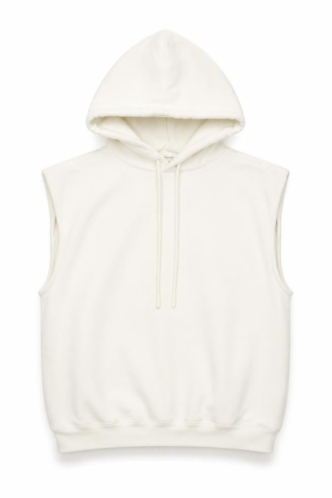 Sweaty Betty Women's Ivory Sleeveless Hoodie XS Cotton Blend