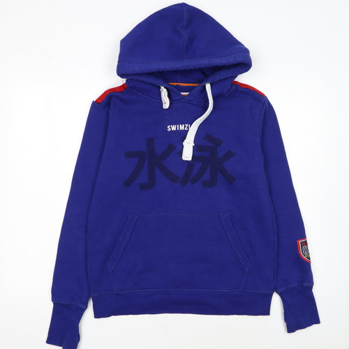 Swimzi Men’s Blue XS Pullover Hoodie Sports Graphic Cotton Mix