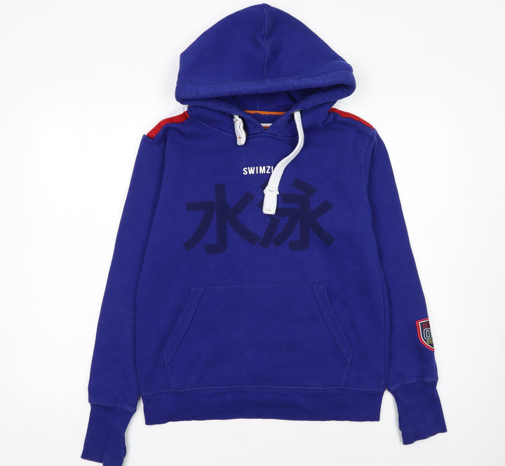 Swimzi Men’s Blue XS Pullover Hoodie Sports Graphic Cotton Mix