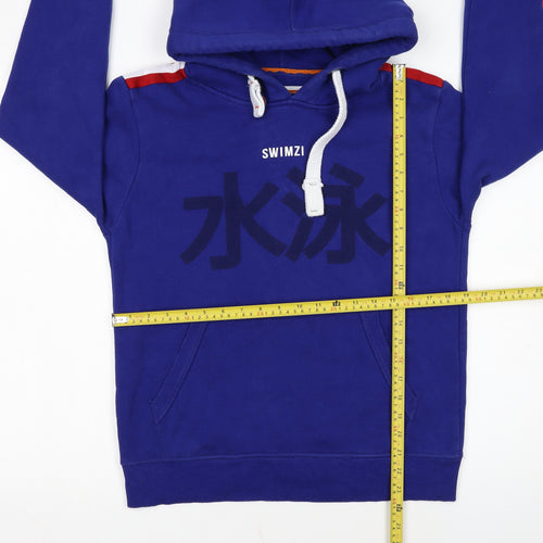 Swimzi Men’s Blue XS Pullover Hoodie Sports Graphic Cotton Mix