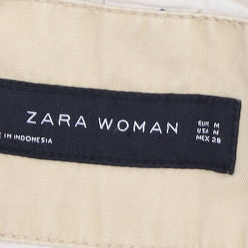 Zara Woman Beige Trench Coat Women's Size 12 Belted Cotton