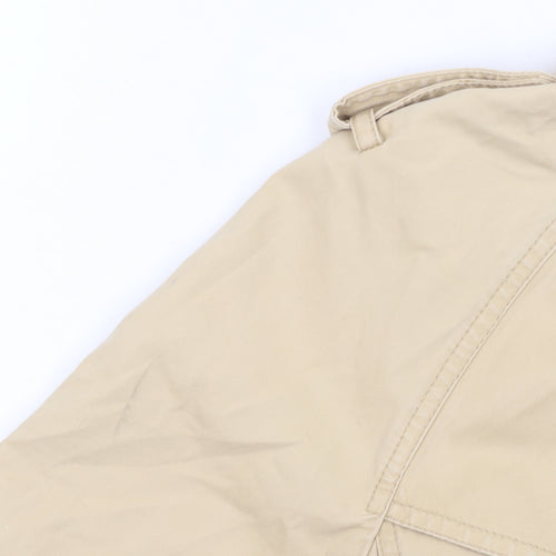 Zara Woman Beige Trench Coat Women's Size 12 Belted Cotton