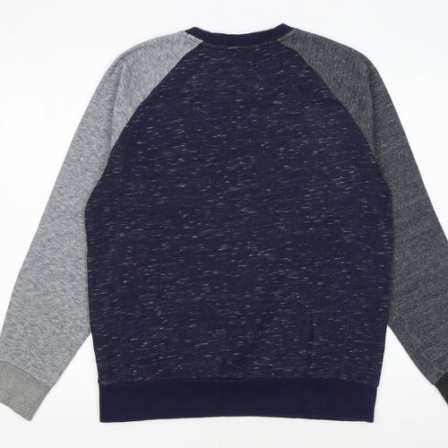 Puma Men Blue Grey Crew Neck Pullover Sweatshirt Size M