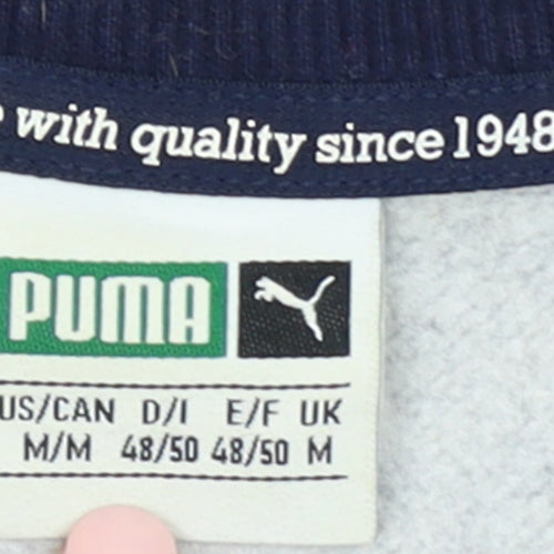 Puma Men Blue Grey Crew Neck Pullover Sweatshirt Size M