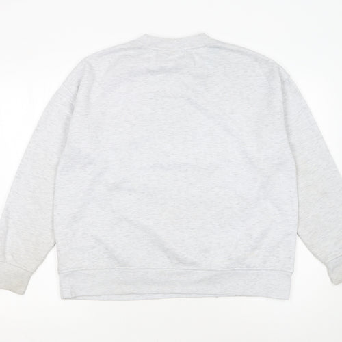 Disney Women Grey Stitch Sweatshirt Size 12/14 Crew Neck Pullover