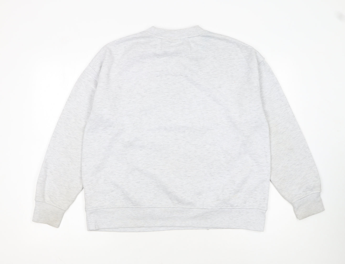 Disney Women Grey Stitch Sweatshirt Size 12/14 Crew Neck Pullover