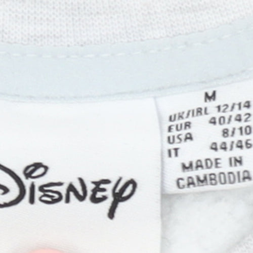 Disney Women Grey Stitch Sweatshirt Size 12/14 Crew Neck Pullover