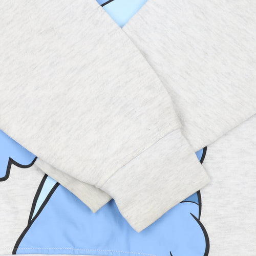 Disney Women Grey Stitch Sweatshirt Size 12/14 Crew Neck Pullover