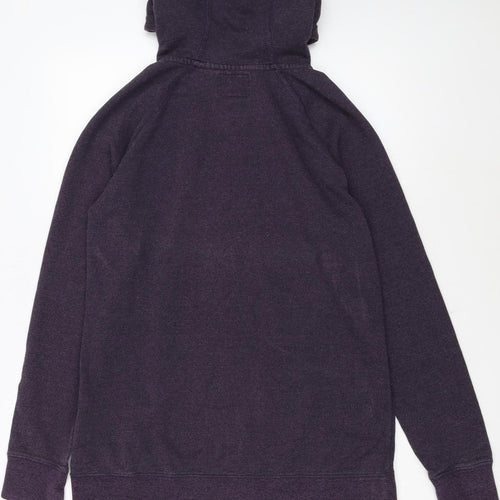 Roots Canada Womens Purple Full Zip Hoodie Size L Cotton Blend