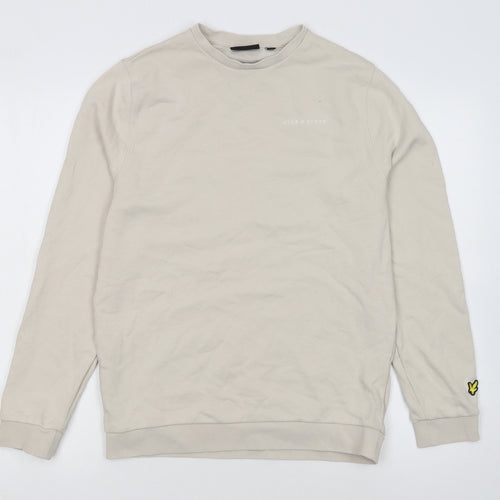 Lyle & Scott Boys Beige Cotton Crew Neck Logo Sweatshirt 14-15 Years