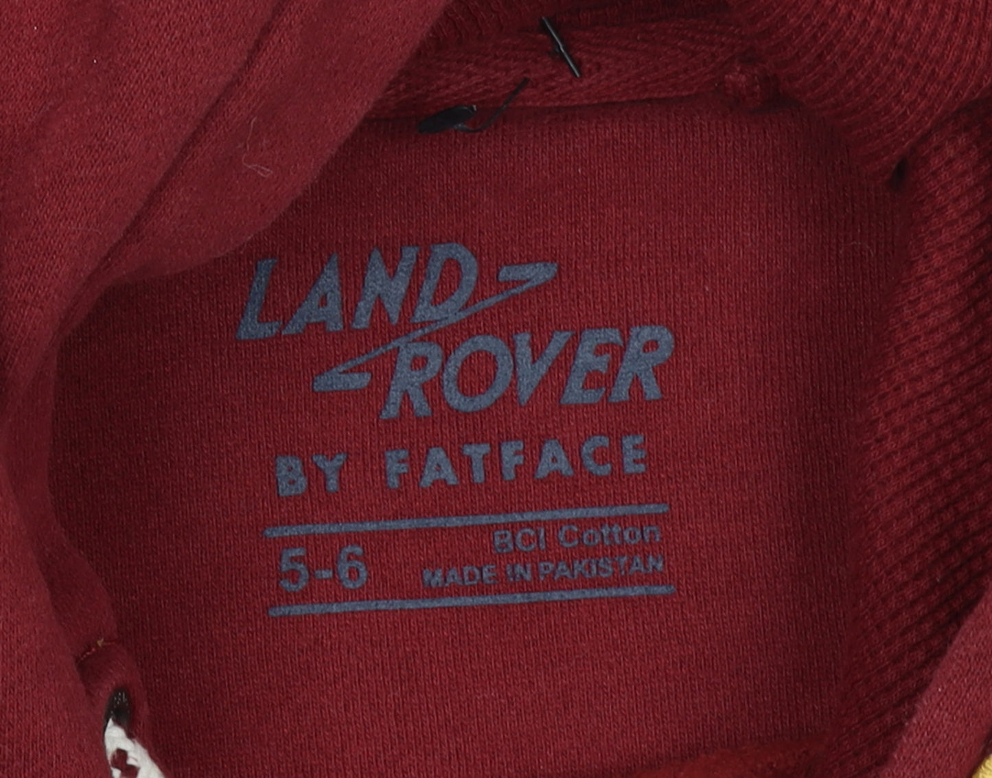 FatFace Boys Red Land Rover Hoodie 5-6 Years Pullover Cotton Fleece