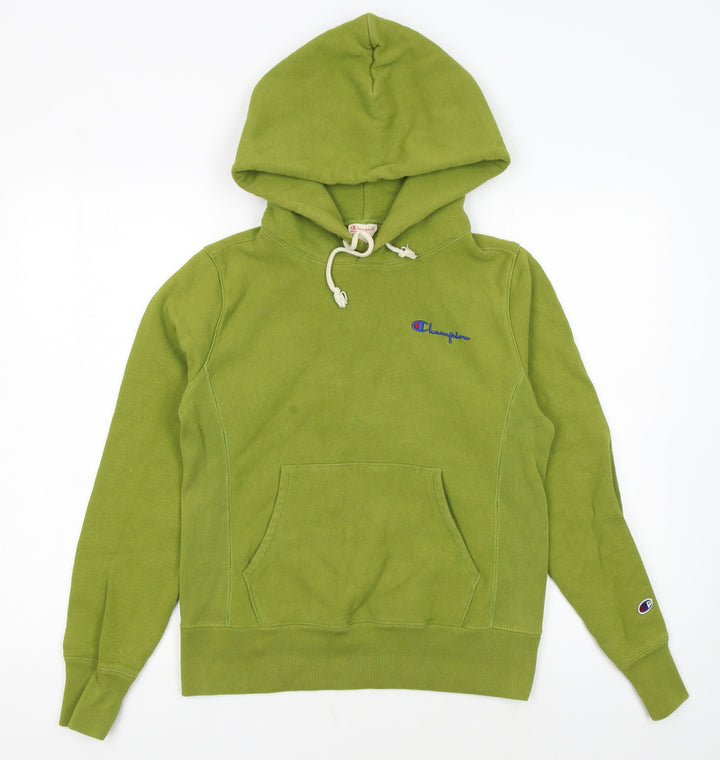 Champion Women's Green Pullover Hoodie Small Reverse Weave Warm Up
