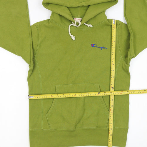 Champion Women's Green Pullover Hoodie Small Reverse Weave Warm Up