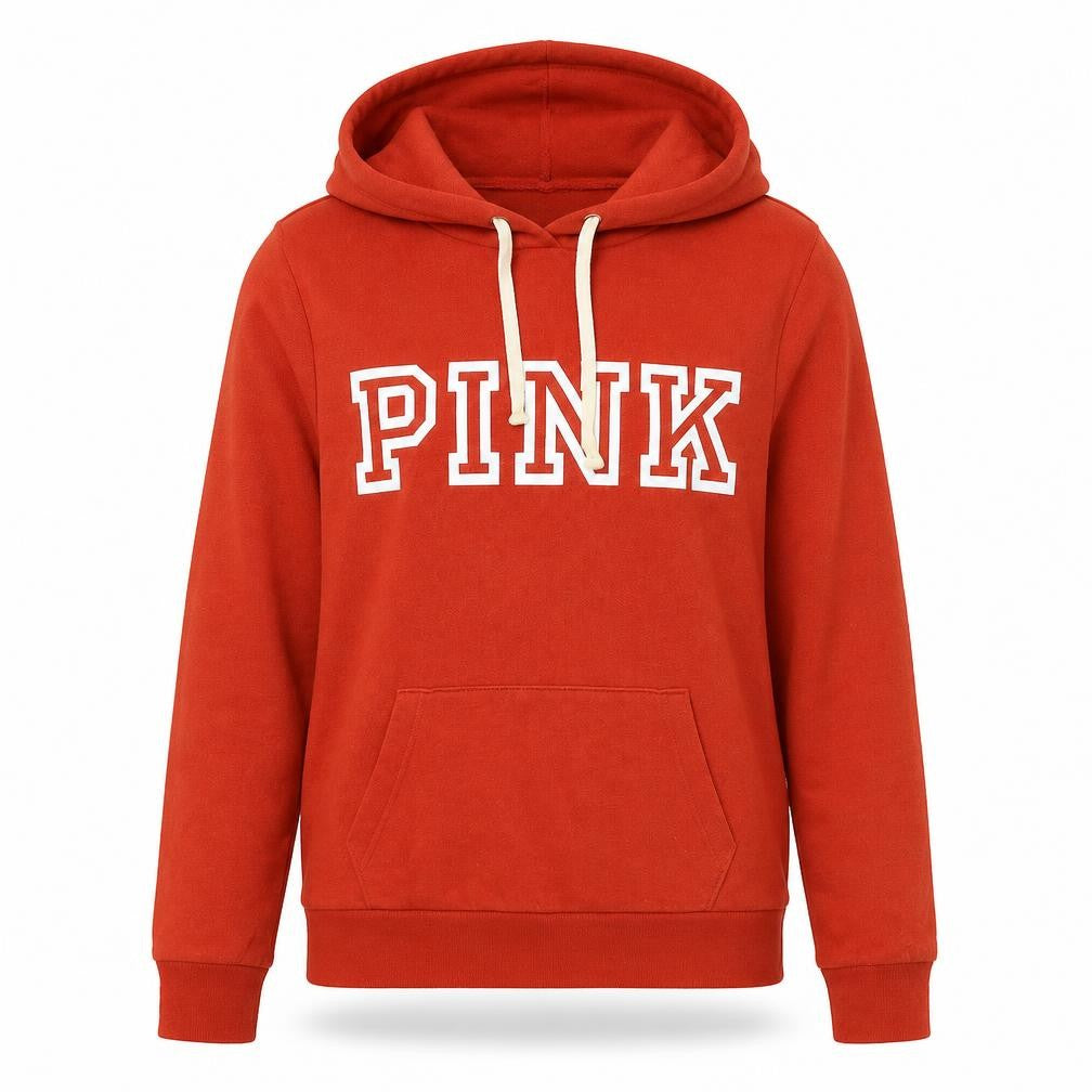 Victoria's Secret PINK Women's Red Pullover Hoodie Size S Cotton Blend