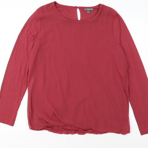 Street One Women's Red Long Sleeve Blouse Size 14 Polyester