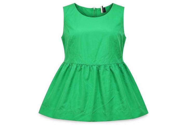 Topshop Women’s Green Sleeveless Tunic Blouse UK 14 Polyester Zip Back