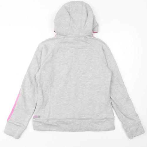 Adidas Womens Grey Pink Hooded Pullover Hoodie Size 12
