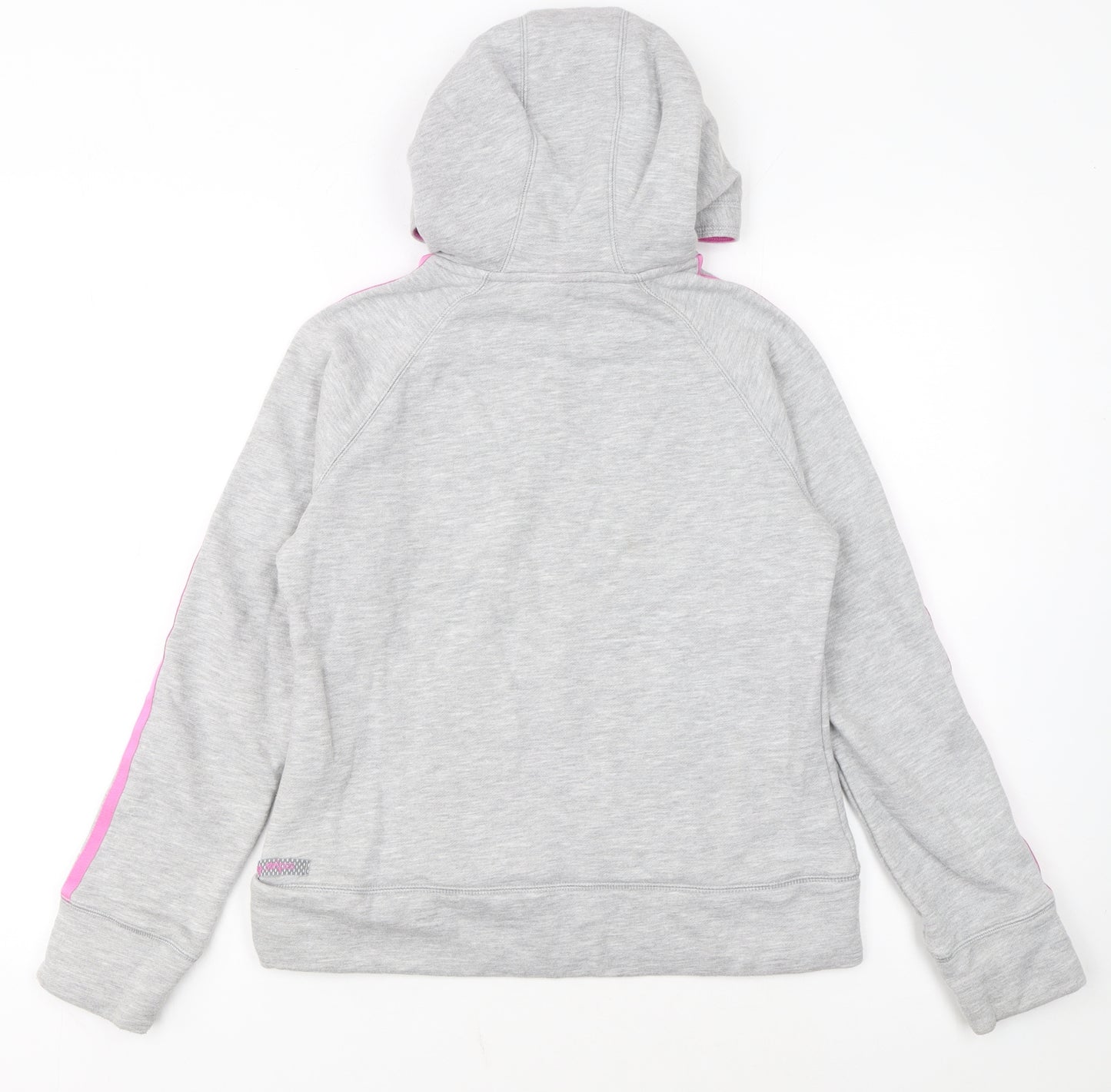 Adidas Womens Grey Pink Hooded Pullover Hoodie Size 12