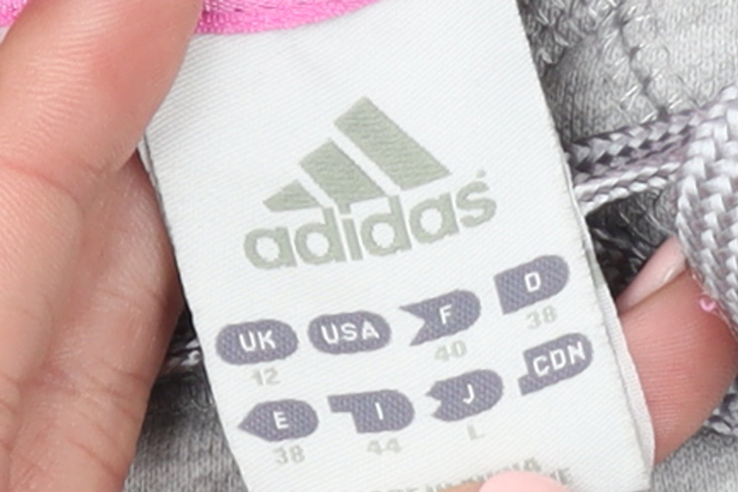 Adidas Womens Grey Pink Hooded Pullover Hoodie Size 12