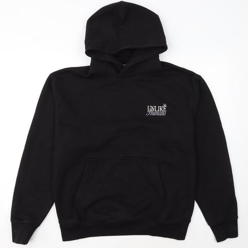 Unlike Humans Men's Black Pullover Hoodie S Graphic Print