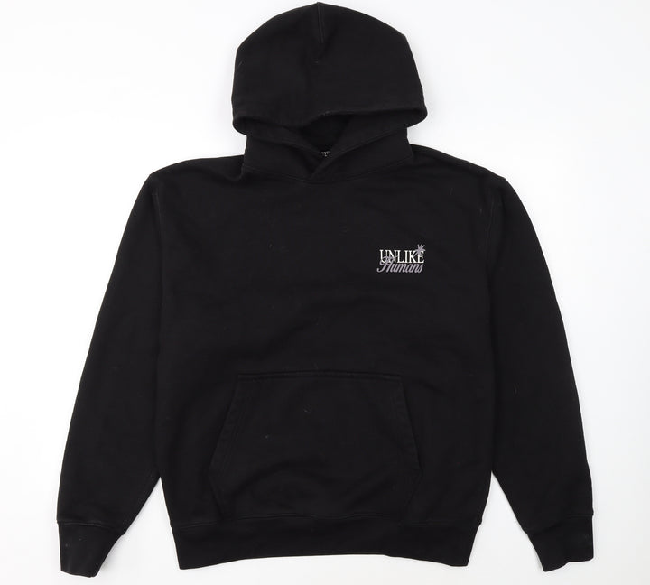 Unlike Humans Men's Black Pullover Hoodie S Graphic Print
