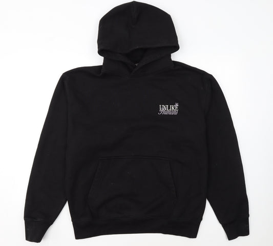 Unlike Humans Men's Black Pullover Hoodie S Graphic Print