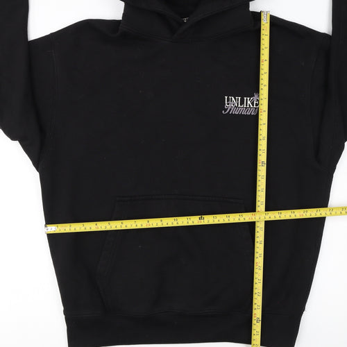 Unlike Humans Men's Black Pullover Hoodie S Graphic Print