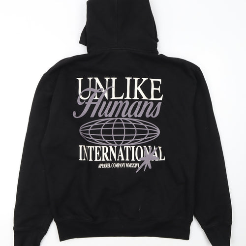 Unlike Humans Men's Black Pullover Hoodie S Graphic Print