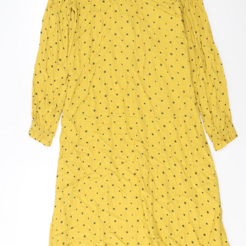 Marks and Spencer Women's Yellow A-Line Midi Dress Size S
