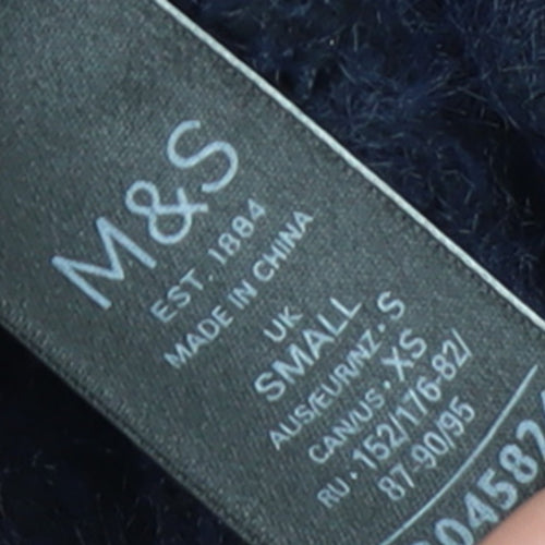 Marks and Spencer Women’s Blue Roll Neck Chunky Knit Jumper Size S