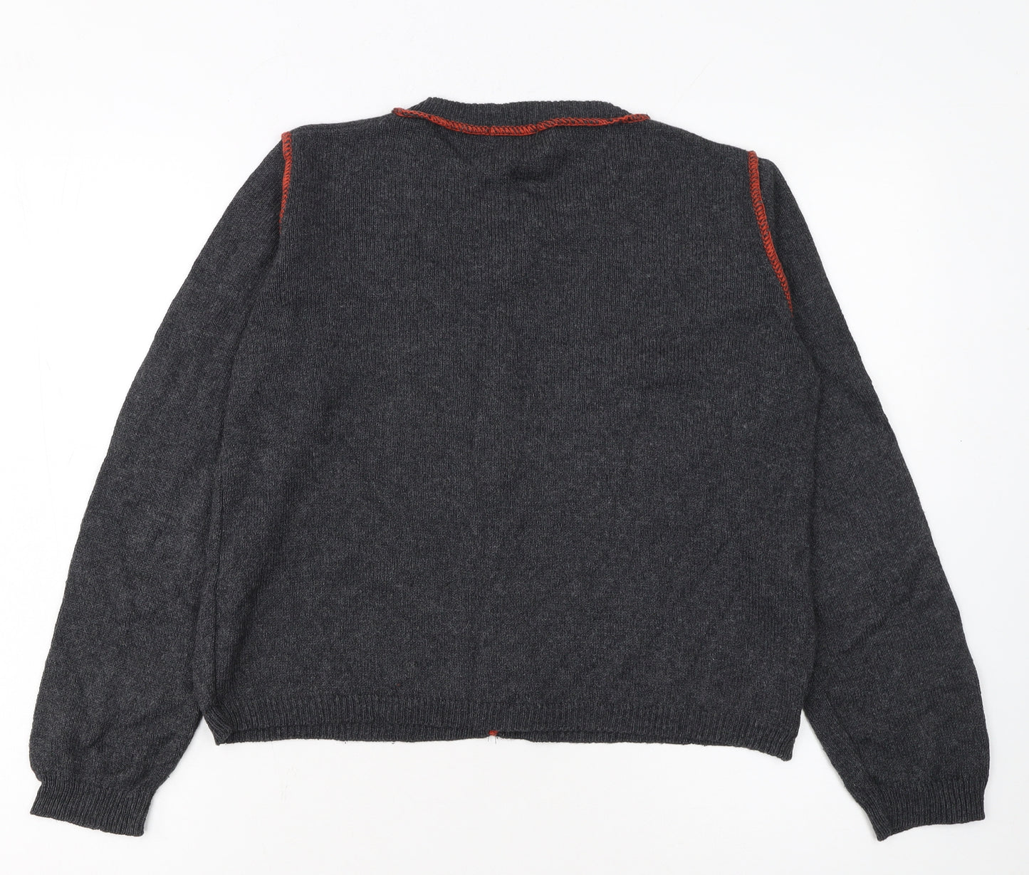 Renatta & Go Women's Grey Wool Cardigan S Buttoned Knit Jumper