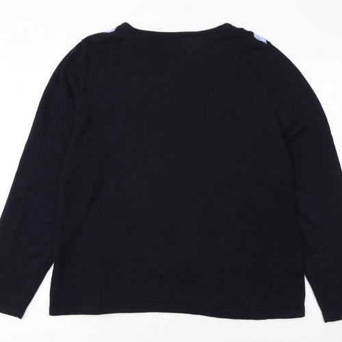 CC Womens Multicoloured XL Geometric Knit Long Sleeve Pullover Jumper
