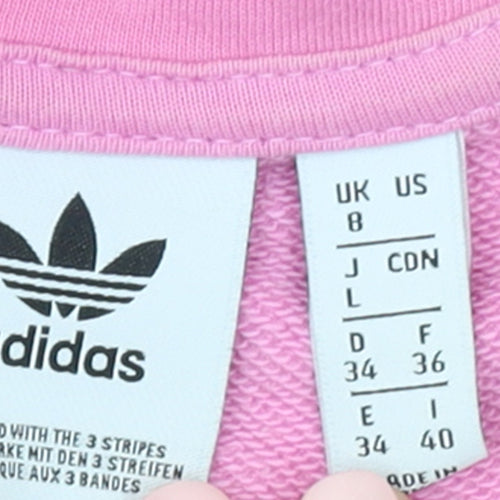 Adidas Women's Pink Full Zip Hoodie Size 8 Rhinestone Logo