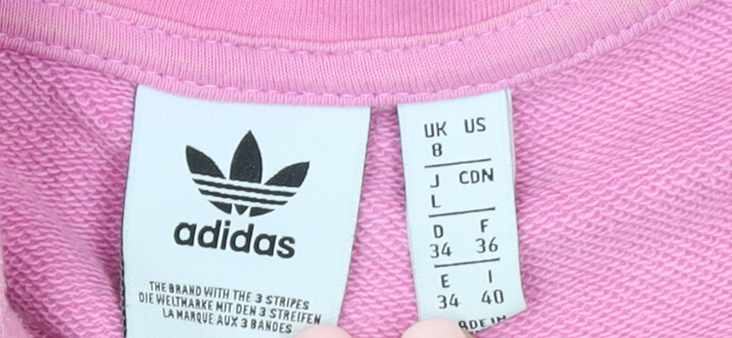 Adidas Women's Pink Full Zip Hoodie Size 8 Rhinestone Logo