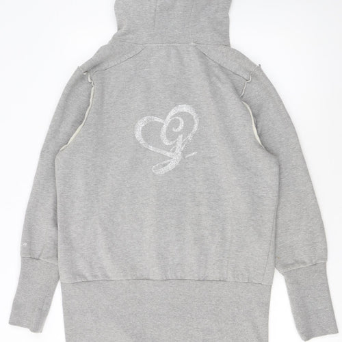 Golddigga Women Grey Size 16 Full Zip Hoodie Sweatshirt