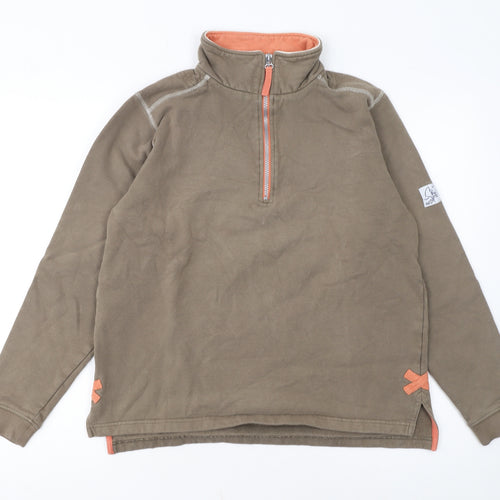 Lazy Jacks Men's Brown 1/4 Zip Fleece Sweatshirt Size S