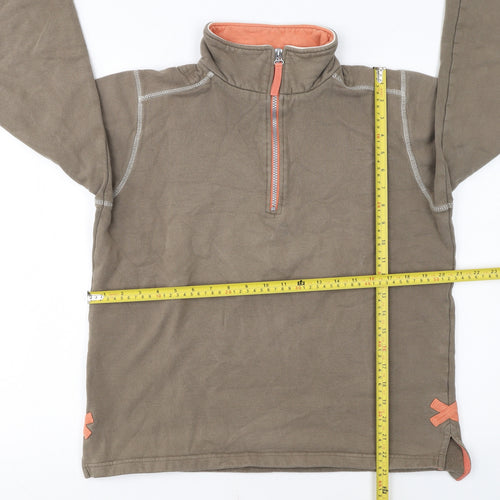 Lazy Jacks Men's Brown 1/4 Zip Fleece Sweatshirt Size S