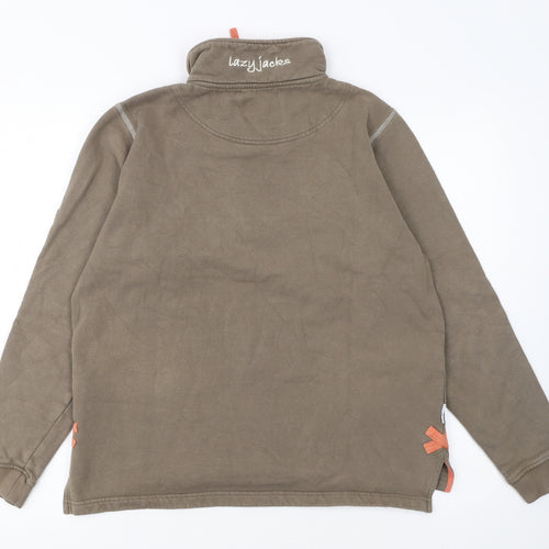Lazy Jacks Men's Brown 1/4 Zip Fleece Sweatshirt Size S