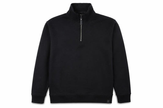 Soul Star Men's Black 1/2 Zip High Neck Fleece Sweatshirt Size M
