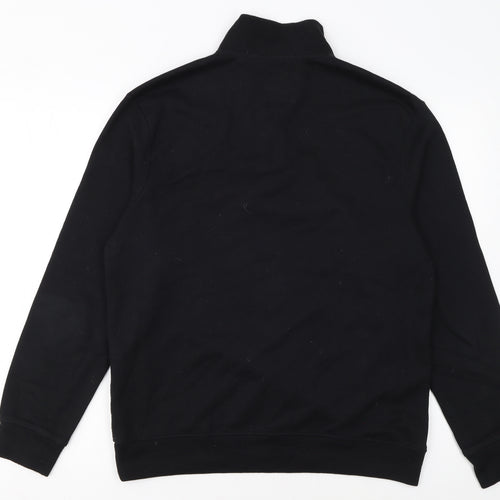 Soul Star Men's Black 1/2 Zip High Neck Fleece Sweatshirt Size M