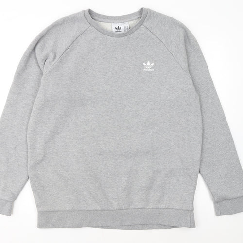 Adidas Mens Grey Regular Fit Crew Neck Sweatshirt M