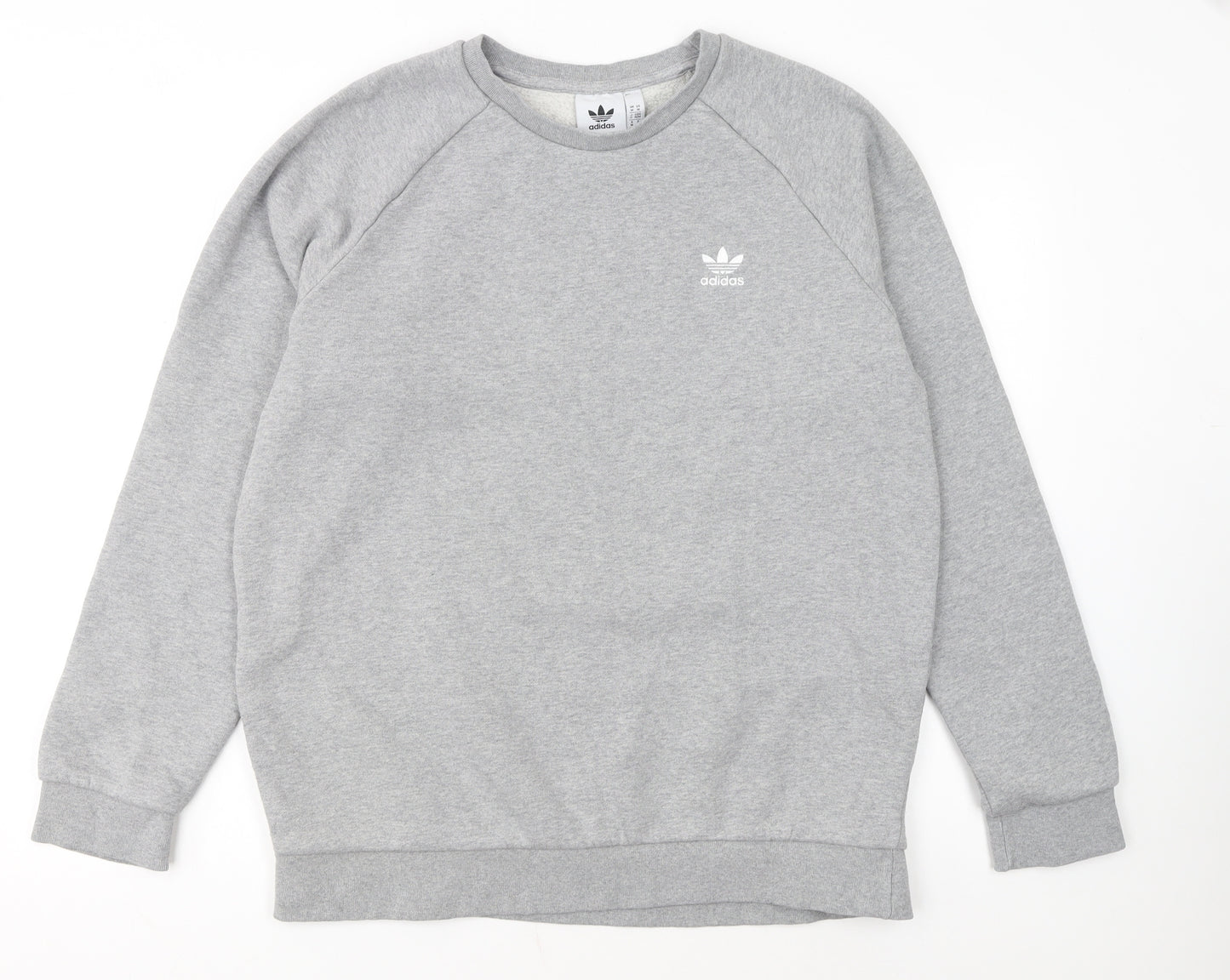Adidas Mens Grey Regular Fit Crew Neck Sweatshirt M