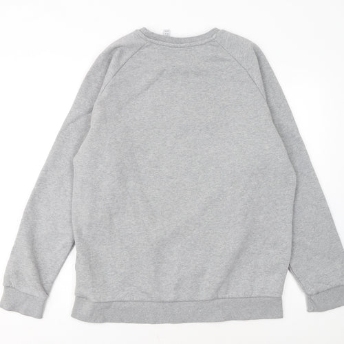 Adidas Mens Grey Regular Fit Crew Neck Sweatshirt M