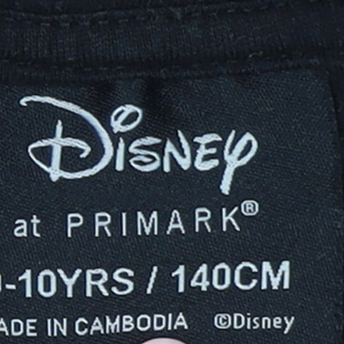 Disney at Primark Girls Black Hoodie 9-10 Years Pullover Graphic Fleece
